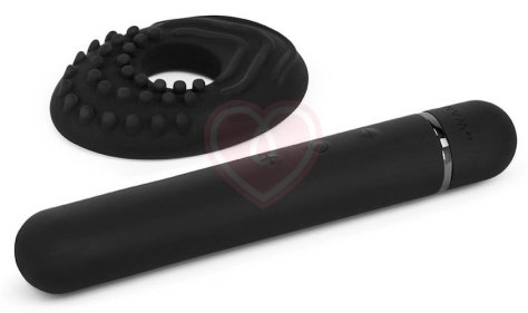 Силиконовый мини-вибратор с насадкой Le Wand Baton чёрный фото 2