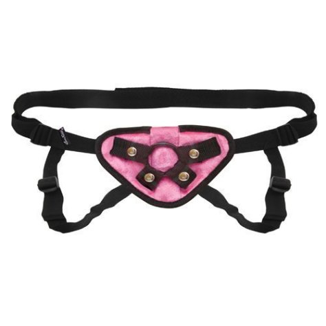 Розовые плюшевые трусики для страпона Strap On Harness Pink фото 3