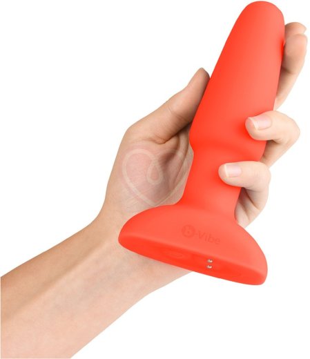 Анальная вибропробка с ротацией b-Vibe Rimming 2 оранжевая фото 10