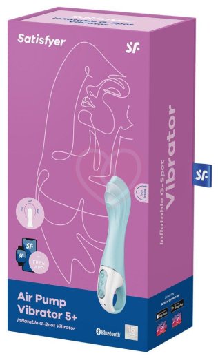 Расширяемый вибратор Satisfyer Air Pump Vibrator 5 с приложением голубой фото 6