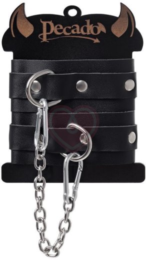 Мини-оковы на ноги со скругленными углами Pecado BDSM черные фото 6