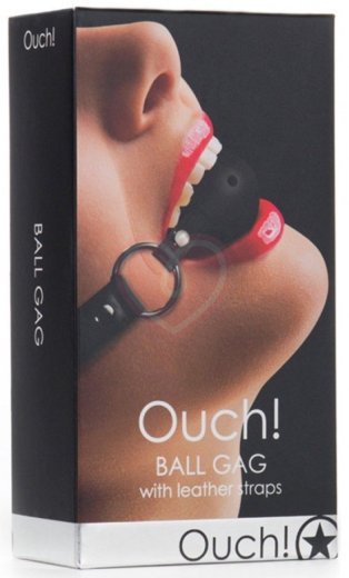 Кляп с отверстиями для дыхания Ouch! Gag Ball чёрный фото 2