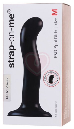 Фаллоимитатор с изгибом и присоской Strap-on-me L чёрный 19 см фото 6