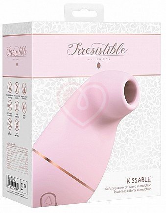 Бесконтактный клиторальный стимулятор Irresistible Kissable розовый фото 5