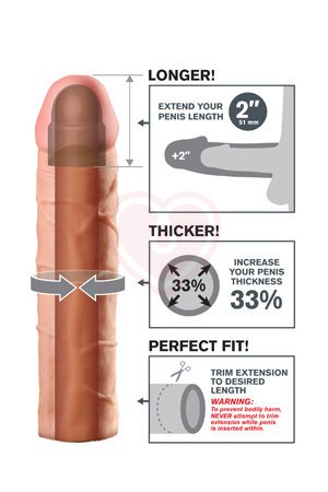 Насадка удлинитель для члена Perfect Extension 20 см телесная фото 2