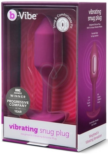 Утяжелённая анальная вибропробка b-Vibe Vibrating Snug Plug 2 малая розовая фото 5