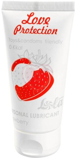 Ароматизированный лубрикант Love Protection Strawberry 50 мл клубника фото 1