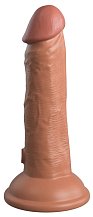 Реалистичный фаллоимитатор King Cock Ellite Dual Density 15 см мулат