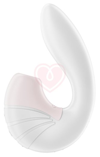Вибратор с вакуумным стимулятором Satisfyer Supernova белый фото 2