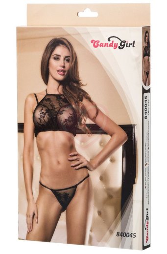 Контурный бюстгальтер и трусики Candy Girl чёрные фото 5