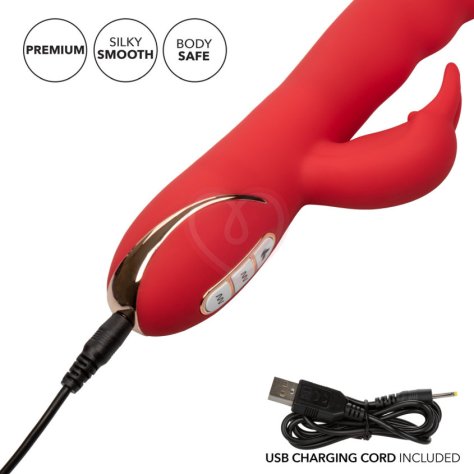 Мягкий вибратор-кролик с нагревом Signature Heated Ultra-Soft Rabbit красный фото 7