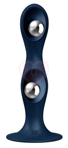 Фаллоимитатор Satisfyer Double Ball-R с внутренними шариками синий фото 2