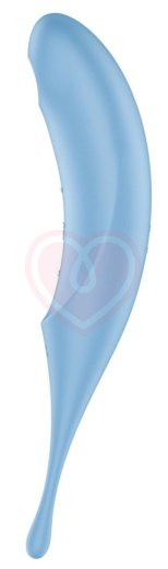 Двухсторонний вакуумный вибростимулятор Satisfyer Twirling Pro голубой фото 3