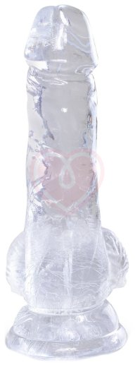 Небольшой фаллоимитатор с мошонкой на присоске King Cock Clear 11 см прозрачный фото 2