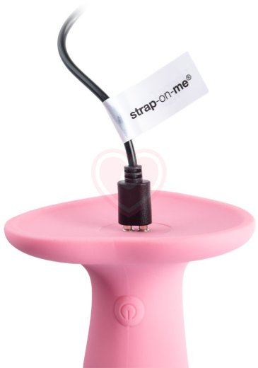 Вибратор с пульсирующей головкой Strap-On-Me Tapping Dildo Wave M розовый фото 7