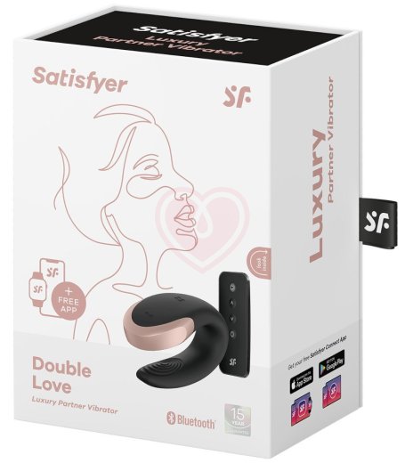 Вибратор для пар Satisfyer Double Love с пультом управления и приложением чёрный фото 2