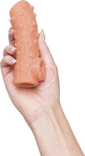 Насадка с открытой головкой и пупырышками Kokos Nude Sleeve NS002-L фото 3