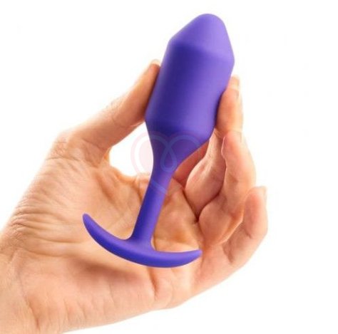 Утяжелённая анальная пробка для ношения b-Vibe Snug Plug 2 малая фиолетовая фото 5
