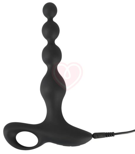 Анальные бусы с вибрацией Black Velvets фото 6