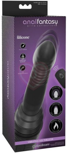 Анальный вибратор-пульсатор с нагревом Vibrating Ass Thruster черный фото 3