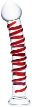 Стеклянный фаллоимитатор с красной спиралью Glas Mr.Swirly Dildo