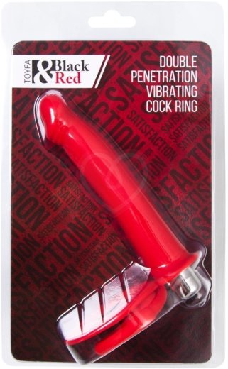 Насадка для двойного проникновения с вибропулей Toyfa Double Penetration Vibration красная фото 4