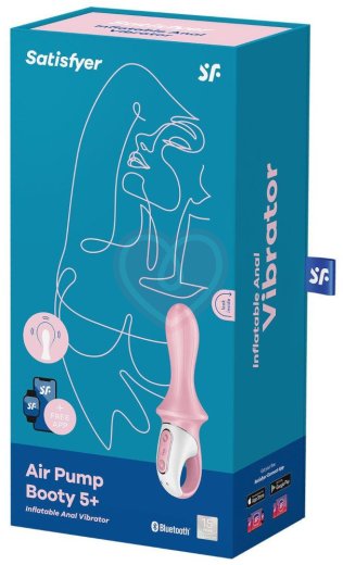Анальный расширяемый вибратор Satisfyer Air Pump Booty 5 с приложением розовый фото 5
