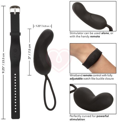 Виброяйцо с управлением через браслет Wristband Curve черное фото 7