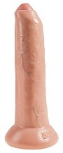 Фаллоимитатор King Cock Uncut с подвижной крайней плотью 23 см телесный