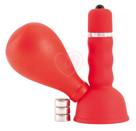 Помпа для сосков с вибрацией ToyFa Black&Red красная фото 1