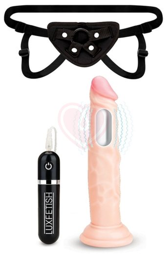 Страпон с вибрацией Lux Fetish Realistic Vibrating Dildo 16 см фото 7