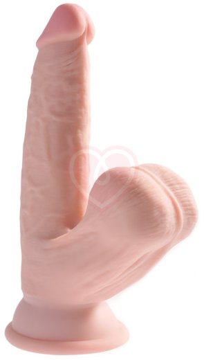 Фаллоимитатор с увеличенной мошонкой King Cock Plus 6 Triple Density 19,5 см фото 1