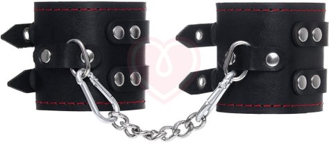 Наручники с двумя ремнями Pecado BDSM черные фото 2