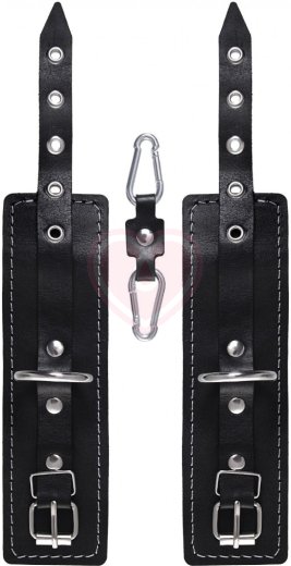 Двухслойные наручники Pecado BDSM с карабинами черные фото 4
