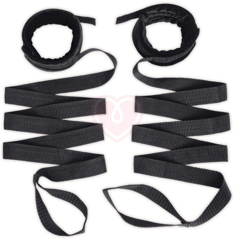 БДСМ набор из 3 предметов Bed Strap Flogger Kit черный фото 2