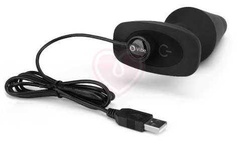 Большая вибропробка с ротацией b-Vibe Rimming Plug XL чёрная фото 4