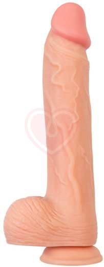 Реалистичный фаллоимитатор с мошонкой на присоске RealStick Nude Wilt телесный фото 8