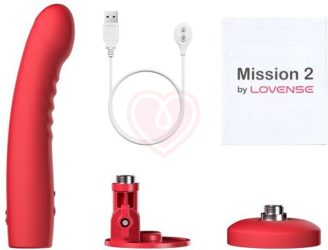 Вибратор на присоске реагирующий на движение Lovense Mission 2 красный фото 4