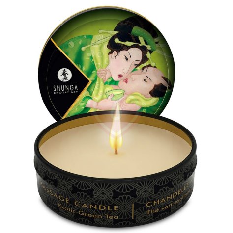 Массажное аромамасло в виде свечи Shunga Exotic Green Tea Зелёный чай 30 мл фото 1