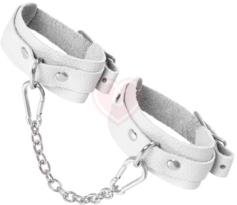 Мини-оковы на ноги со скругленными углами Pecado BDSM белые фото 4