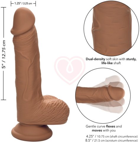 Фаллоимитатор с мошонкой на присоске Dual Density Silicone Studs 13 см коричневый фото 8