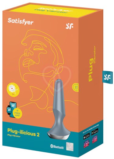 Анальная вибропробка Satisfyer Plug Ilicious 2 с приложением серая фото 5