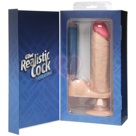 Реалистичный вибратор на присоске Realistic Cocks 20 см телесный фото 3