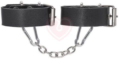 Наручники-браслеты с люверсами Pecado BDSM черные фото 2