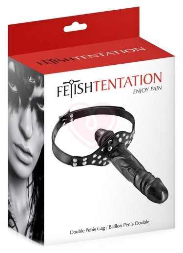 Кляп Fetish Tentation с двойным фаллоимитатором фото 3