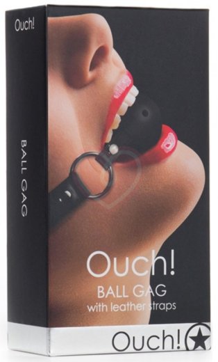 Кляп с отверстиями для дыхания Ouch! Gag Ball чёрный фото 2