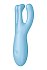 Вибростимулятор Satisfyer Threesome 4 с тремя кончиками и приложением голубой фото 4