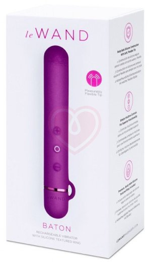 Силиконовый мини-вибратор с насадкой Le Wand Baton фиолетовый фото 7