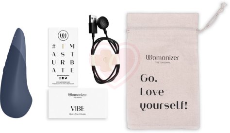 Стимулятор клитора Womanizer Vibe синий фото 2
