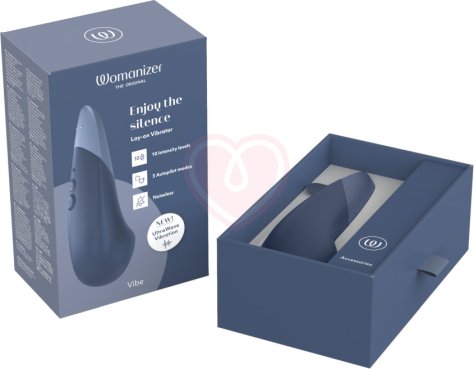 Стимулятор клитора Womanizer Vibe синий фото 3